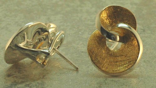 Silber-Clipohrstecker vergoldet rund